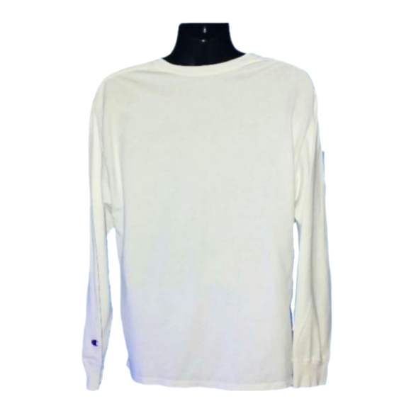 Champion White Men's Long Sleeved T-shirt - Picture 4 of 5